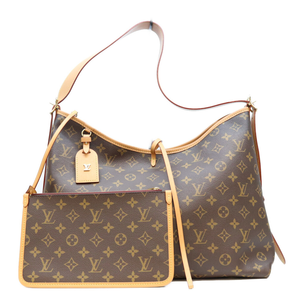 LOUIS VUITTON M46197 Monogram Carryall NM MM Tote Bag Brown Gold Hardware Wom...
